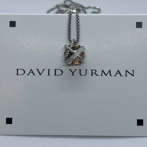 David Yurman Morganite Diamond Cable Wrap Necklace